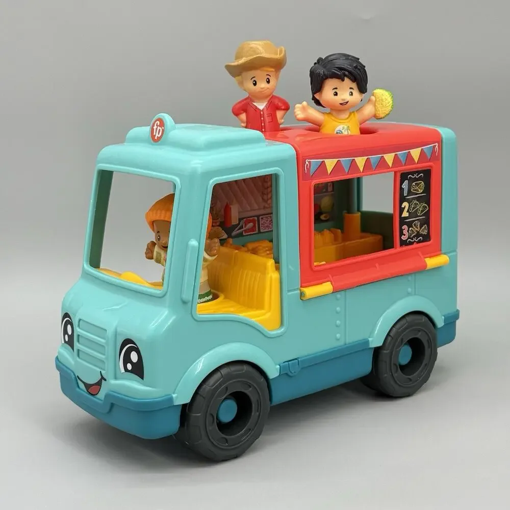 Fisher Price Little People Food Truck Taco Truck Sounds + 3 Figures Works